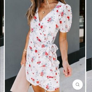 Floral Swiss Dot Tie Dress
